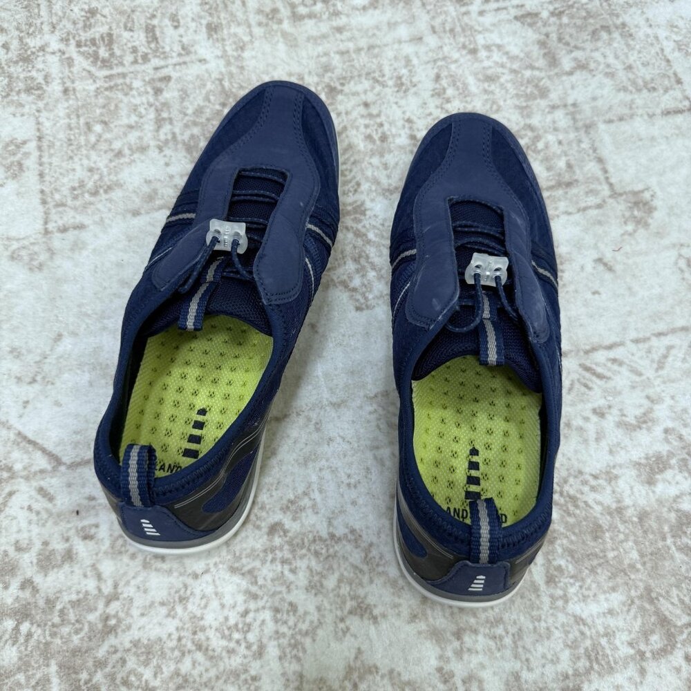 Lands end Lite Shoes Womens Size 10B Navy Blue Slip On Toggle Athletic Comfort